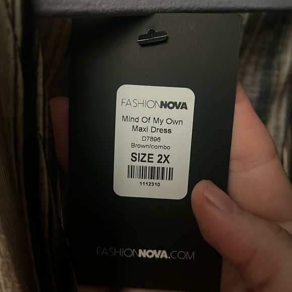 Fashion Nova Mind Of My Own Maxi Dress - Brown/Combo - Picture 5 of 11